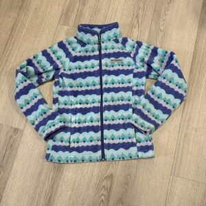 Columbia Fleece Kids Multicolor Zigzag Zipdown Jacket
